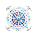 Scales representing law blended with ship wheel representing maritime  tattoo design idea