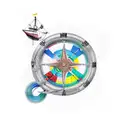 Scales representing law blended with ship wheel representing maritime  tattoo design idea