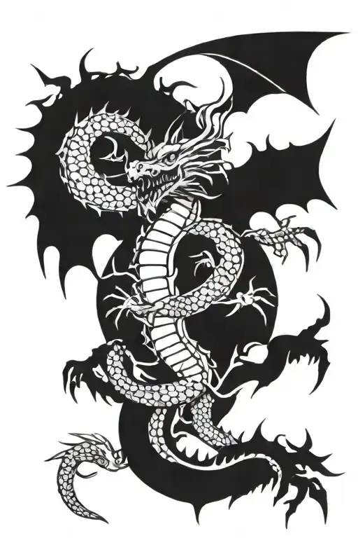 dragon,sun,water,scorpion tattoo design idea