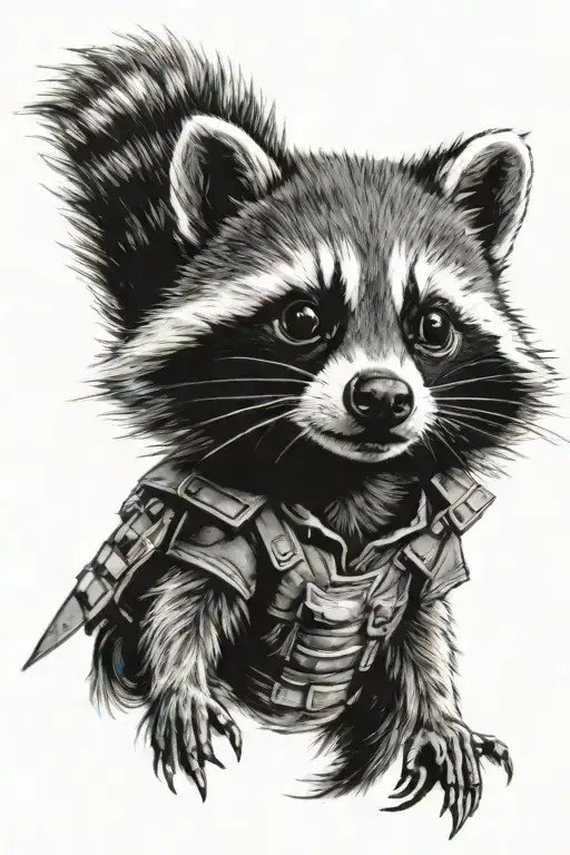 Rocket racoon  tattoo design idea
