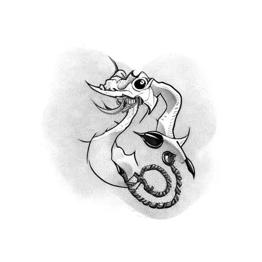 phone of the hook tattoo design idea