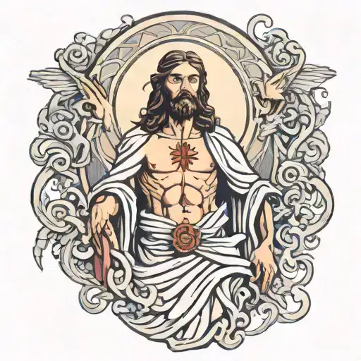 jesus rising from the dead tattoo design idea