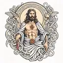 jesus rising from the dead tattoo design idea