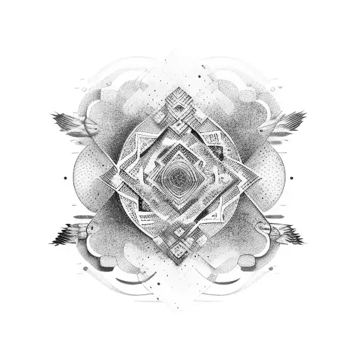Abstract design incorporating elements representing the unique relationship between siblings tattoo design idea