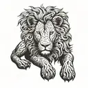 lion turns into a sleeping lamb  tattoo design idea
