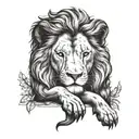 lion turns into a sleeping lamb  tattoo design idea