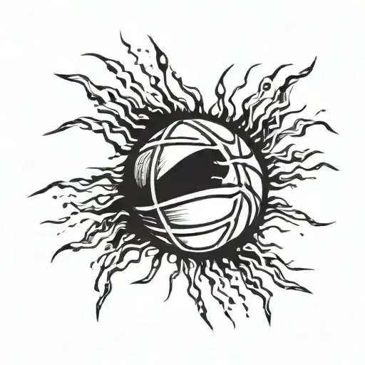 A basketball with claw marks running through it tattoo design idea