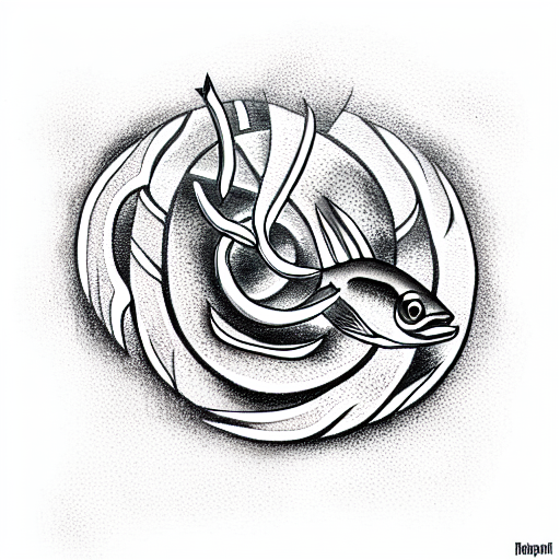 fish hook tattoo design idea