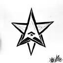 Hibiscus, unicursal hexagram, merkaba, star of lakshmi tattoo design idea