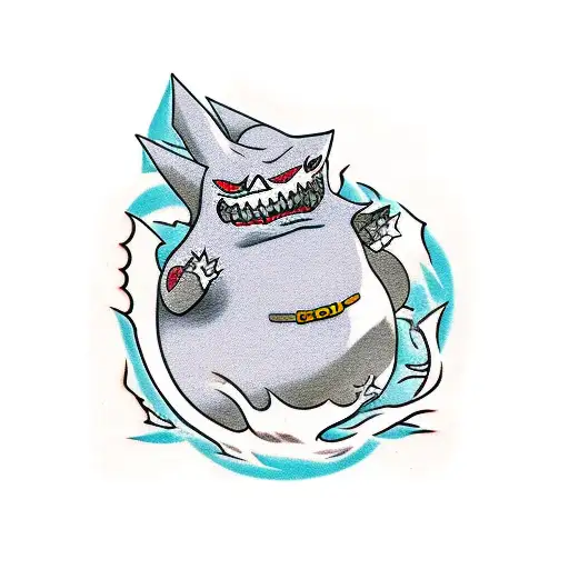 gengar the pokemon  tattoo design idea