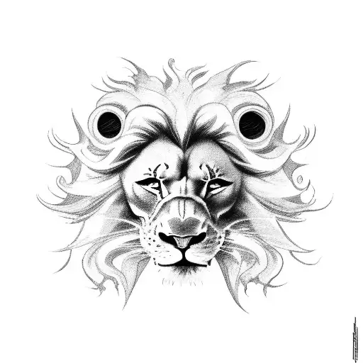 A mopar car transformed into a lion, with a skull on the hood and cards flying out from the exhaust pipes tattoo design idea