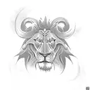 A mopar car transformed into a lion, with a skull on the hood and cards flying out from the exhaust pipes tattoo design idea