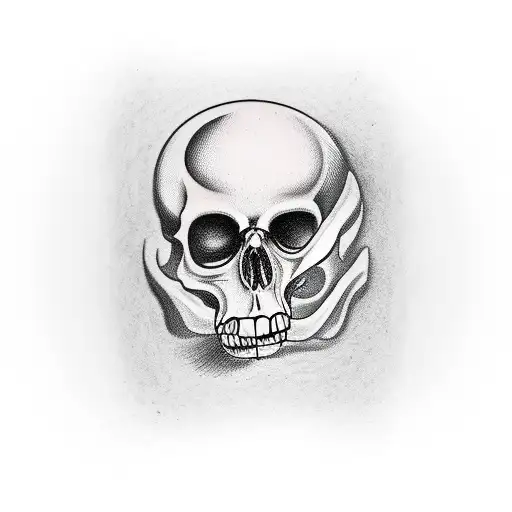 A crying scull. tattoo design idea