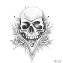 A crying scull. tattoo design idea