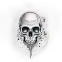 A crying scull. tattoo design idea