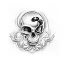 A crying scull. tattoo design idea