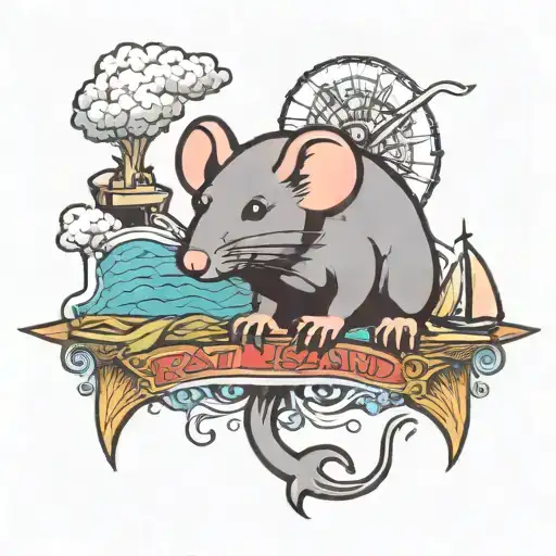 rat island small design stick and poke  tattoo design idea