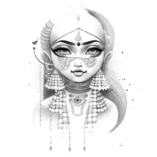 Indian girl tattoo design idea