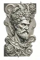 Greek Mythology Arm sleeve featuring Zeus Hades Medus  tattoo design idea