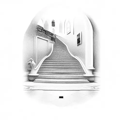 stairs leading up to heaven  tattoo design idea