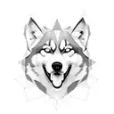 polygonal husky tattoo design idea