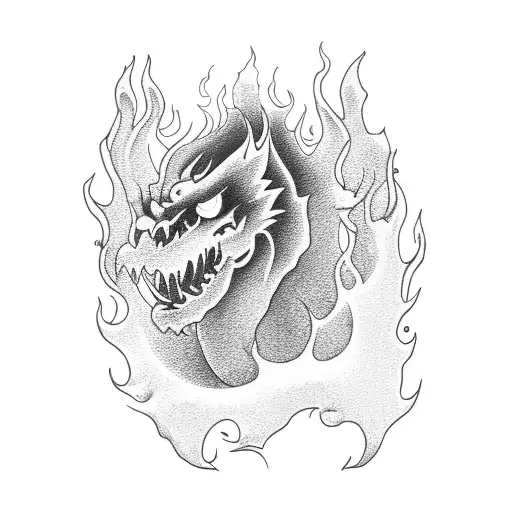 Ace's flame-engulfed tattoo on the arm tattoo design idea