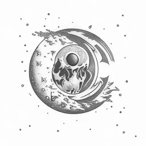 Moon and number 11 tattoo design idea