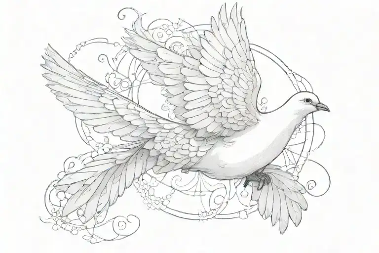 dove fly tattoo design idea