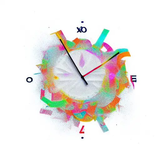 Shattered clock  tattoo design idea
