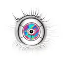 Clock two face eye  tattoo design idea