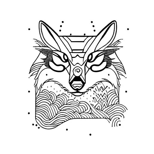 coyote and badger in yin and yang pattern tattoo design idea