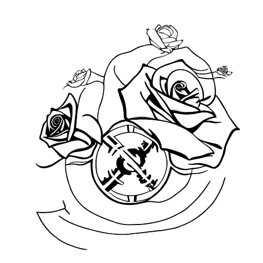un planisphère simplifiés, avec une rose des vents à côté et un petit avion qui voyage sur le planisphère  tattoo design idea