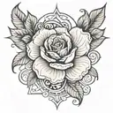 compas rose asia country outline tattoo design idea
