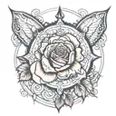 compas rose asia country outline tattoo design idea
