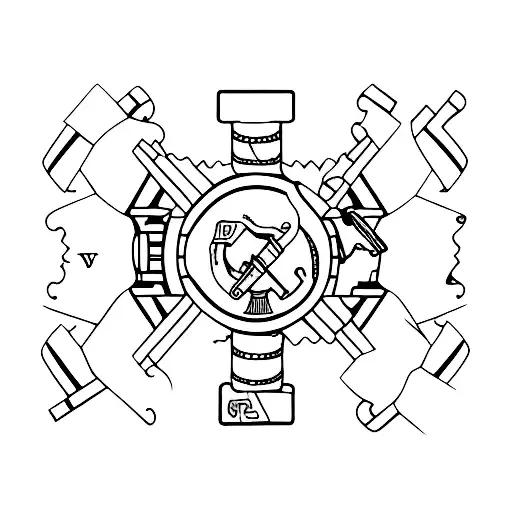 Jixsaw puzzle, scout badge, coal miner, knitting tattoo design idea
