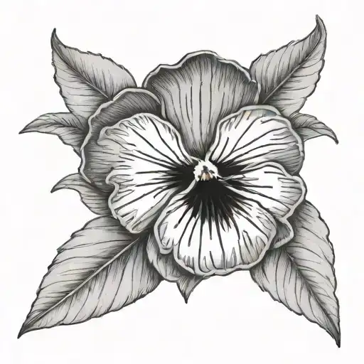 pansy flower  tattoo design idea