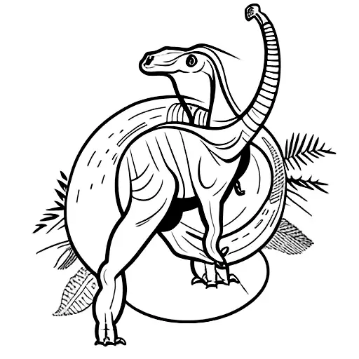 Parasaurolophus dinosaur cute tattoo design idea