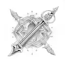 sword going through elden  rings tattoo design idea