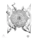 sword going through elden  rings tattoo design idea