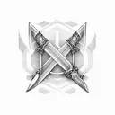 sword going through elden  rings tattoo design idea