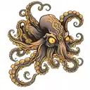 Octopus demon  tattoo design idea