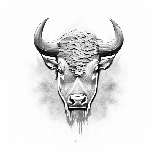 buffalo head tattoo design idea