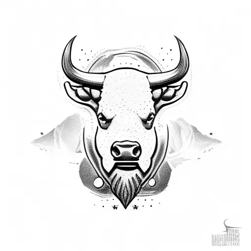 buffalo head tattoo design idea