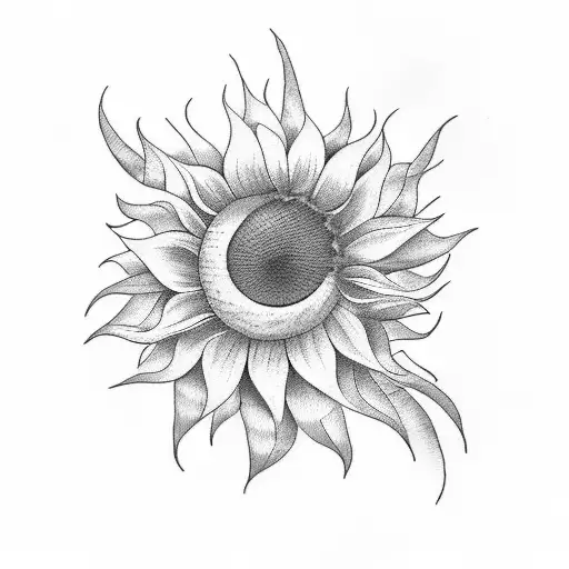 buffalo wheat sunflower tattoo design idea