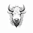 buffalo head tattoo design idea
