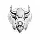 buffalo head tattoo design idea