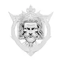 justice statue tattoo design idea