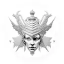 justice statue tattoo design idea