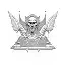 justice statue tattoo design idea