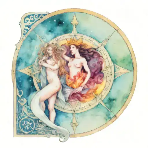 tarot cards design with the moon,the lovers,the fool,strength the high priestess and the wheel of focards in the design  tattoo design idea